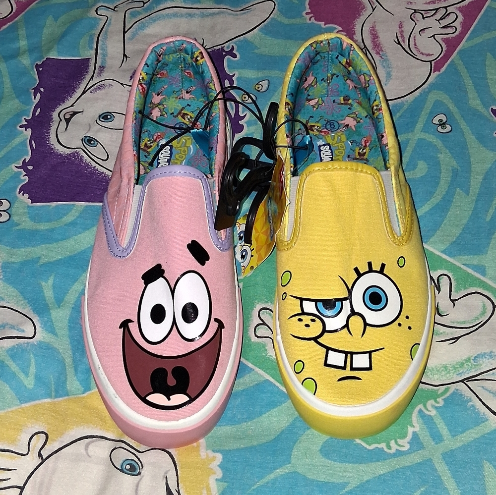 New SpongeBob Patrick Star Slip On Skateboard Shoes Sneakers Nickelodeon